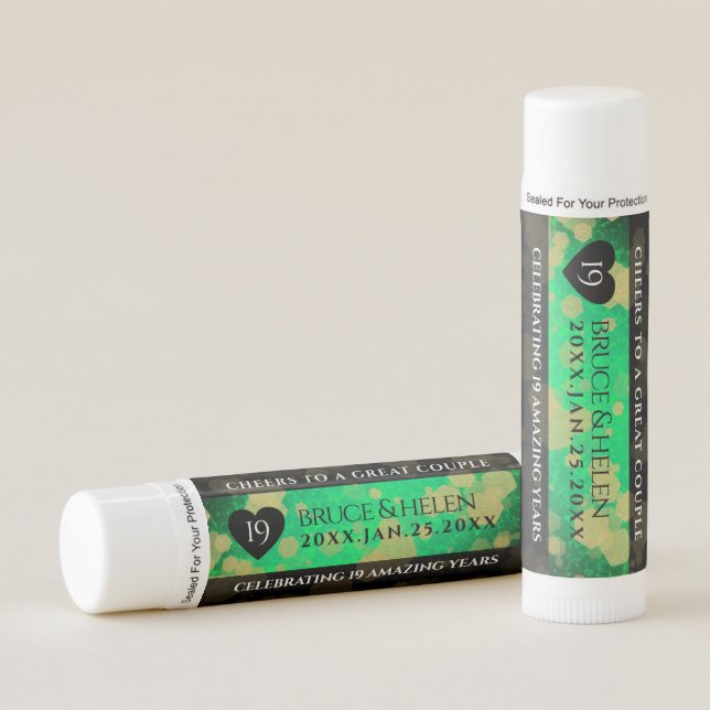 Elegant 19th Jade Wedding Anniversary Celebration Lip Balm (Front)