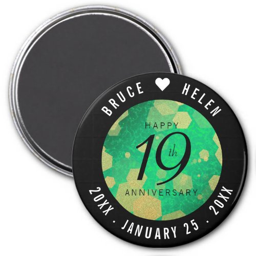 Elegant 19th Jade Wedding Anniversary Celebration Magnet