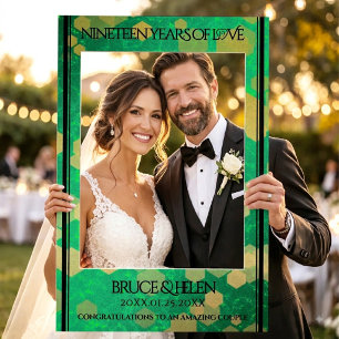 Elegant 19th Jade Wedding Anniversary Celebration Selfie Frame
