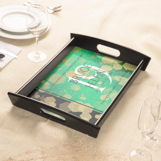 Elegant 19th Jade Wedding Anniversary Celebration Serving Tray (Front)