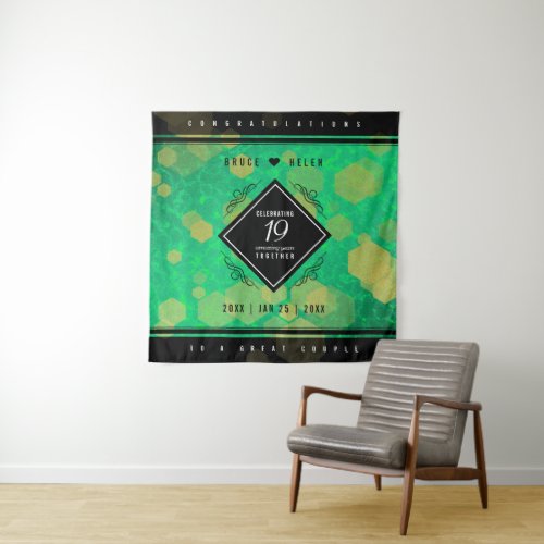 Elegant 19th Jade Wedding Anniversary Celebration Tapestry