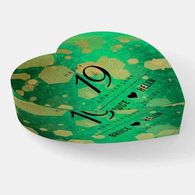 Elegant 19th Jade Wedding Anniversary Paperweight (Angled)