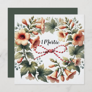Elegant 1 Martie Card with Custom Back Message