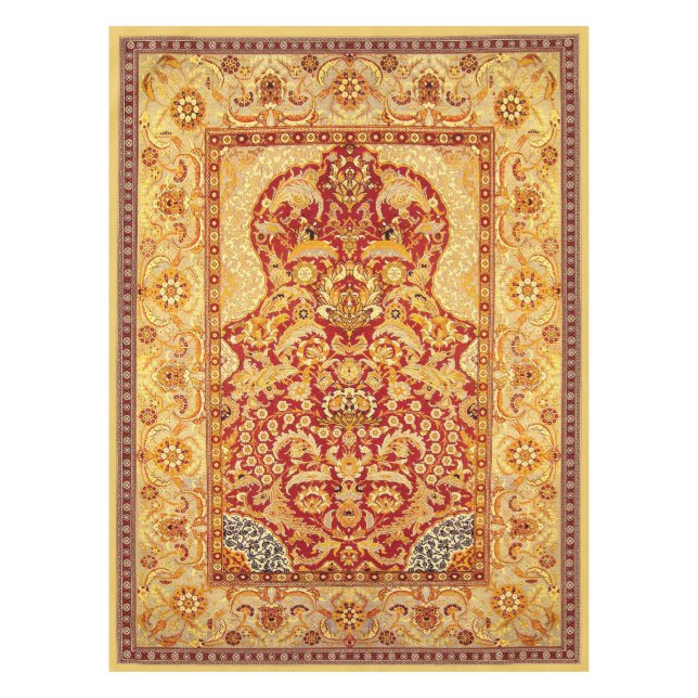 Elegant 1-Person Muslim Prayer Rug 52"x70" Tablecloth (Front)