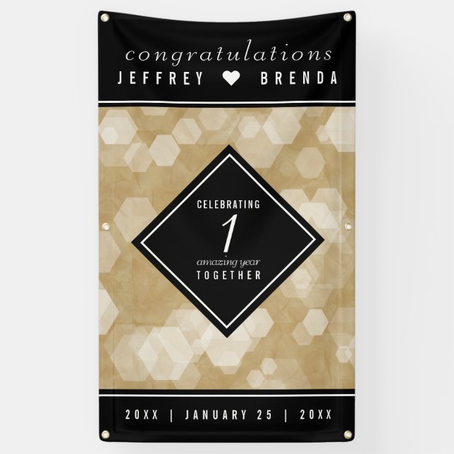 Elegant 1st Paper Wedding Anniversary Celebration Banner (Vertical)