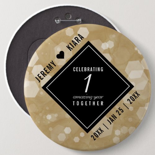 Elegant 1st Paper Wedding Anniversary Celebration Button