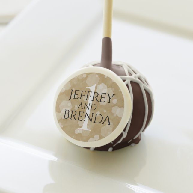 Elegant 1st Paper Wedding Anniversary Celebration Cake Pops (Front Insitu)