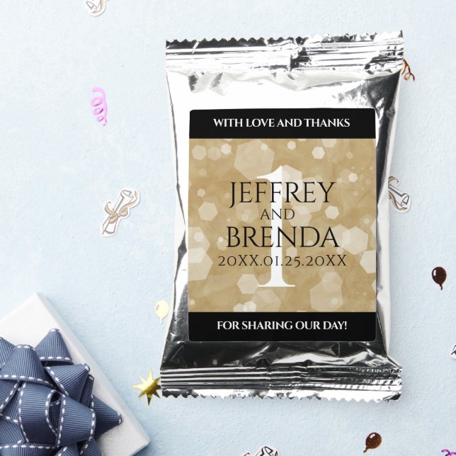 Elegant 1st Paper Wedding Anniversary Celebration Coffee Drink Mix (Packets)