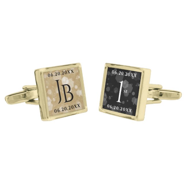 Elegant 1st Paper Wedding Anniversary Celebration Cufflinks (Angled)