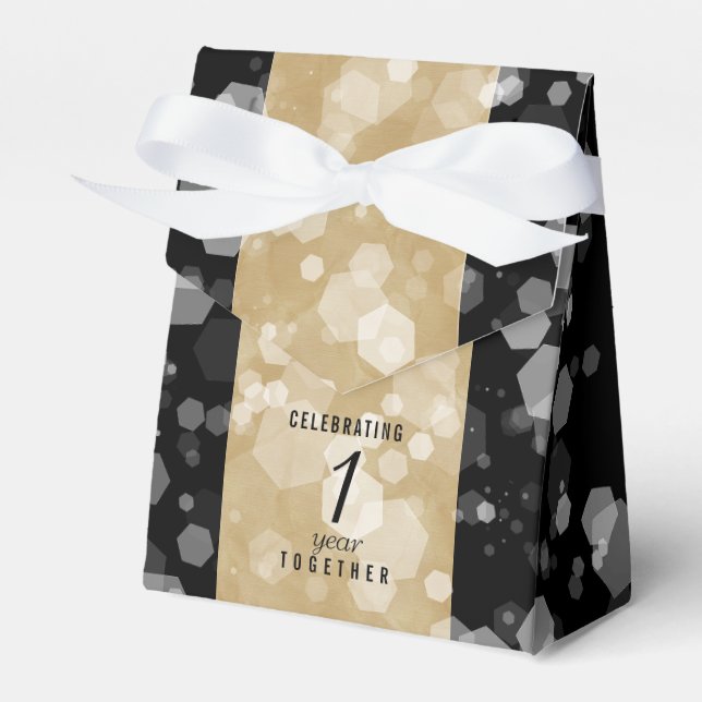 Elegant 1st Paper Wedding Anniversary Celebration Favor Boxes (Front Side)