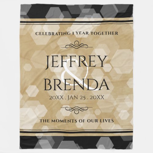 Elegant 1st Paper Wedding Anniversary Celebration Fleece Blanket