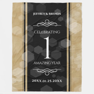 Elegant 1st Paper Wedding Anniversary Celebration Fleece Blanket