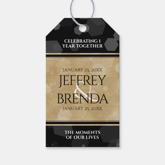 Elegant 1st Paper Wedding Anniversary Celebration Gift Tags | Zazzle.com