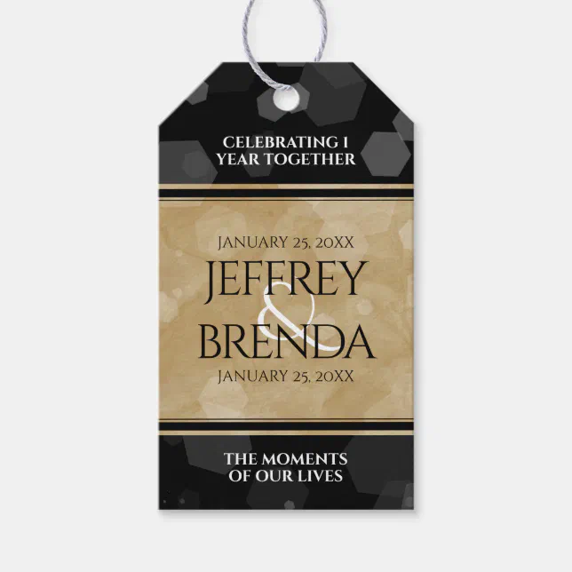 Elegant 1st Paper Wedding Anniversary Celebration Gift Tags | Zazzle