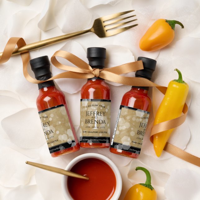 Elegant 1st Paper Wedding Anniversary Celebration Hot Sauces (Wedding)