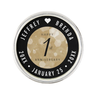 Elegant 1st Paper Wedding Anniversary Celebration Lapel Pin