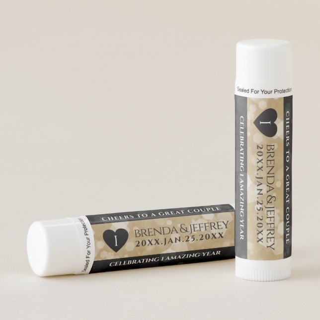 Elegant 1st Paper Wedding Anniversary Celebration Lip Balm (Front)