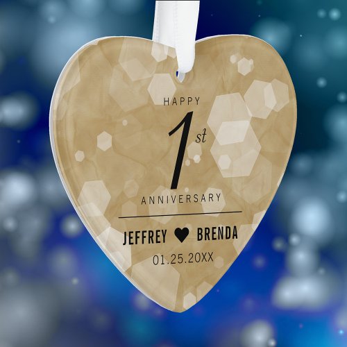 Elegant 1st Paper Wedding Anniversary Celebration Ornament