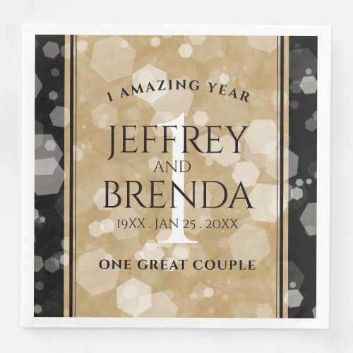 Elegant 1st Paper Wedding Anniversary Celebration Paper Dinner Napkins