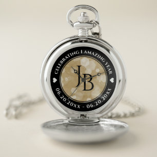 Elegant 1st Paper Wedding Anniversary Celebration Pocket Watch