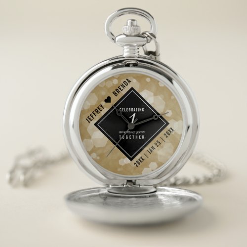 Elegant 1st Paper Wedding Anniversary Celebration Pocket Watch