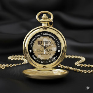 Elegant 1st Paper Wedding Anniversary Celebration Pocket Watch