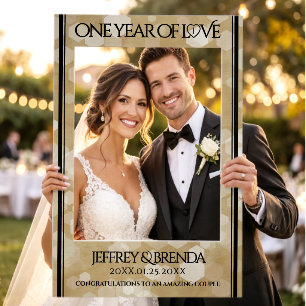Elegant 1st Paper Wedding Anniversary Celebration Selfie Frame