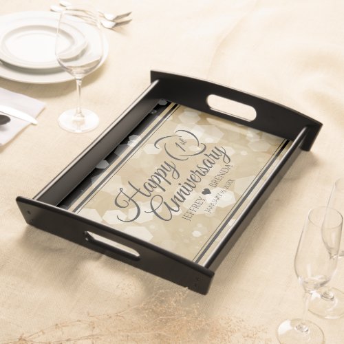 Elegant 1st Paper Wedding Anniversary Celebration Serving Tray