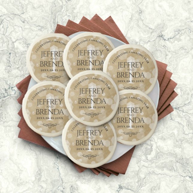 Elegant 1st Paper Wedding Anniversary Celebration Sugar Cookie (Creator Uploaded)