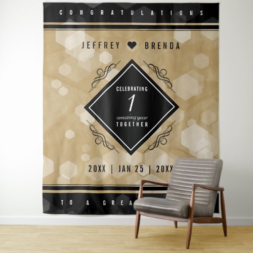 Elegant 1st Paper Wedding Anniversary Celebration Tapestry