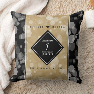 Elegant 1st Paper Wedding Anniversary Celebration Throw Pillow
