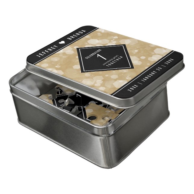 Elegant 1st Paper Wedding Anniversary Jigsaw Puzzle (Lid Open)