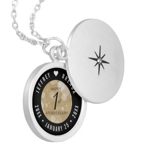 Elegant 1st Paper Wedding Anniversary Locket Necklace