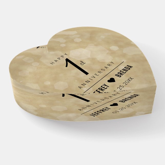 Elegant 1st Paper Wedding Anniversary Paperweight (Angled)