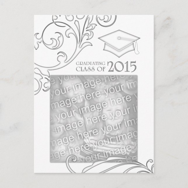 elegant 2015 graduation announcement postcard (Front)