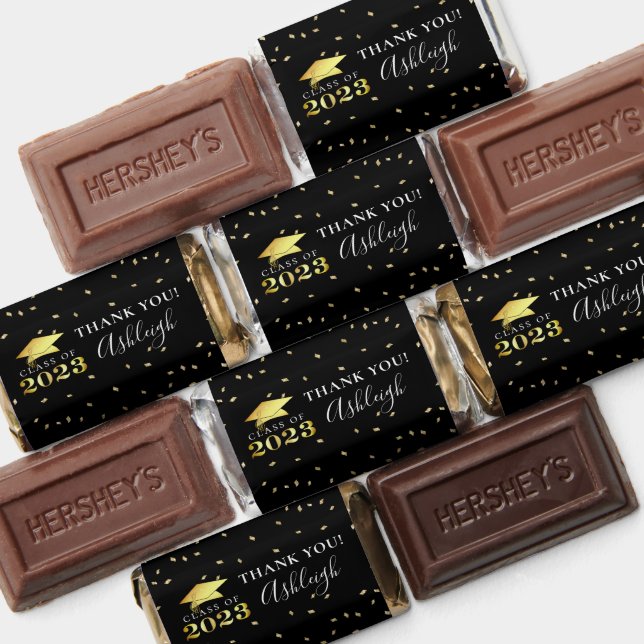 Elegant 2023 Graduation Thank You Gold Custom Hershey's Miniatures (Assorted)