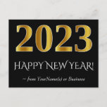 [ Thumbnail: Elegant 2023 New Year's Greeting Postcard ]