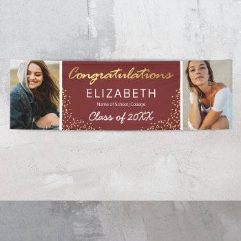 Elegant 2024 Graduation 2 Photo Banner by special_stationery at Zazzle