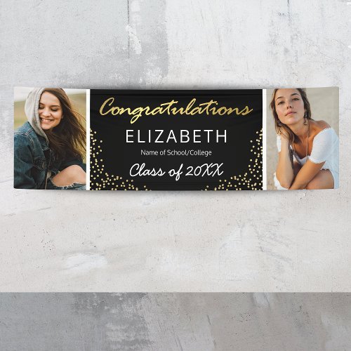 Elegant 2024 Two Graduation Photo Banner