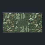 Elegant 2026 Calendar Eucalyptus Green Gold Desk Mat<br><div class="desc">Not Real Foil

Elegant 2026 Calendar Eucalyptus Green Gold Desk Mat</div>