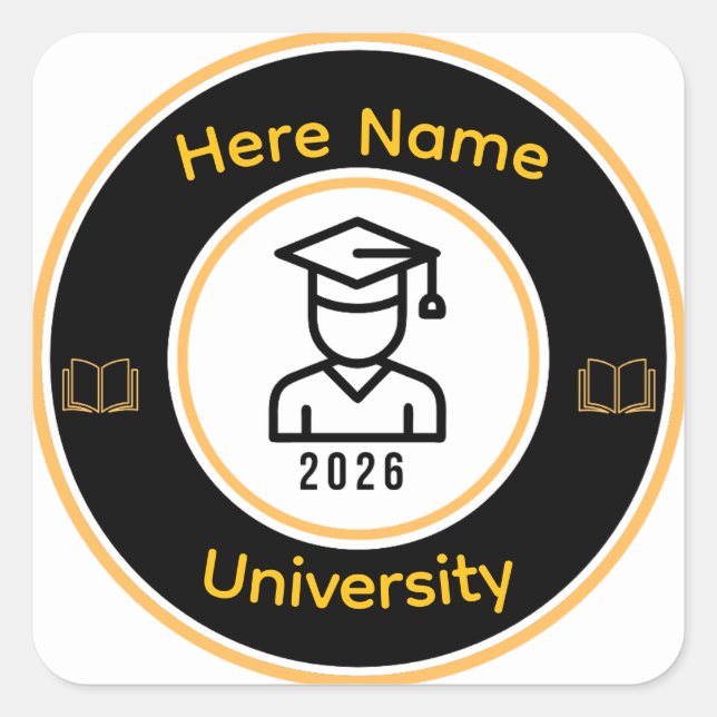 Elegant 2026 Graduate | Personalized Gold Seal (Front)