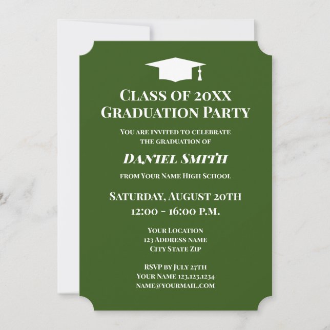 Elegant 2026 graduation party invitation template  (Front)
