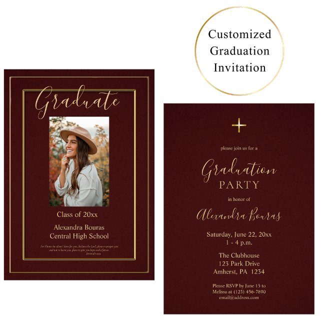 Elegant 2026 Graduation Party Orthodox Christian Announcement (Creator Uploaded)