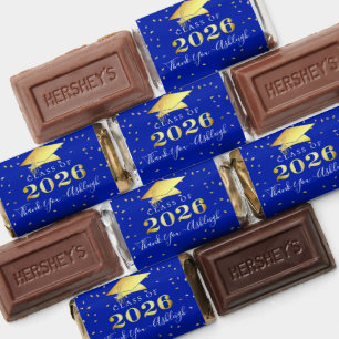 Elegant 2026 Graduation Thank You Faux Gold Royal Hershey's Miniatures