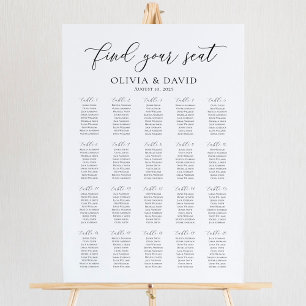 Elegant 20 Tables Find Your Seat Seating Chart Foam Board