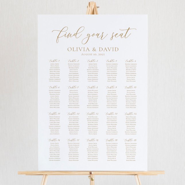 Elegant 20 Tables Find Your Seat Seating Chart Foam Board (Creator Uploaded)