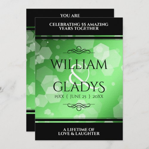 Elegant 20th 38th 55th Emerald Wedding Anniversary Invitation