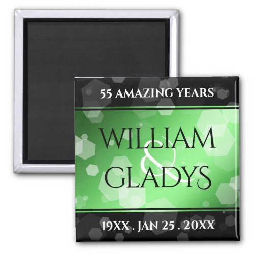 Elegant 20th 38th 55th Emerald Wedding Anniversary Magnet