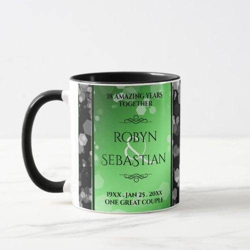 Elegant 20th 38th 55th Emerald Wedding Anniversary Mug