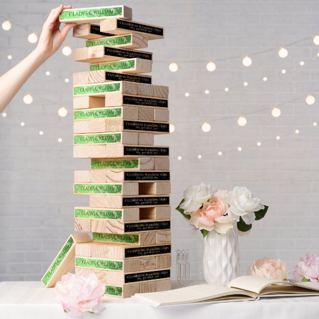 Elegant 20th 38th 55th Emerald Wedding Anniversary Topple Tower (Wedding)